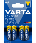 Pack de 4 pilas alcalinas LR6 AA Longlife Power Varta