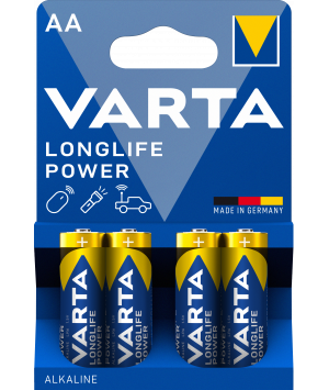 Pack of 4 batteries alkaline LR6 AA Longlife Power Varta