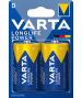 Blister 2 piles alcalines 1,5V LR20 Longlife Power Varta