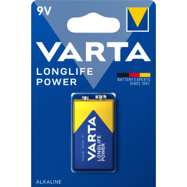 Batería alcalina 9V LongLife Power Varta