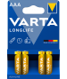 Confezione 4 batterie AAA alcaline LR03 Varta Longlife