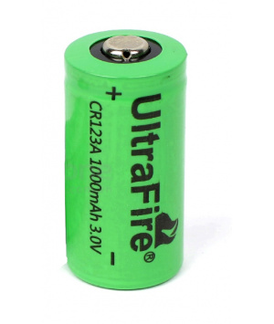 Pack 2 batteries 3V ICR123A type CR123A Li-ion 800mAh