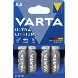 4 baterías de 1.5V AA Ultra Lithium Varta