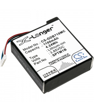 Batteria 3.85V 1.22Ah Li-ion SPTM1B per Gopro Hero 7 Argento