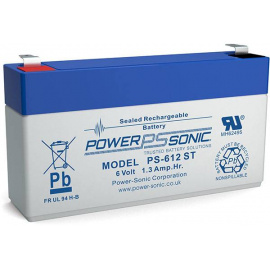 Batterie Plomb 6V 1.3Ah Power Sonic (97X25X55) (PS612ST) 