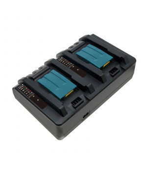 Double chargeur compatible Makita 14.4V-18V Li-ion