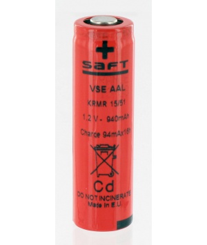 Battery Saft VSE AA 1.2V 940 940 mAh NiCd