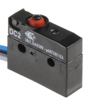 Microrupteur à bouton poussoir ZF DC2, Précâblé, 1RT, 0,1 A
