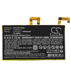 Battery 3.87V 8Ah LiPo L22D2P31 for LENOVO Tab P11 Pro