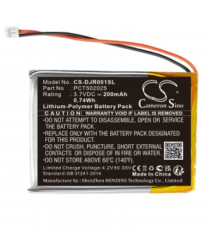 PCT502025 3.7V 200mAh LiPo batería para DJI MIC RX Control remoto PCT502025 3.7V 200mAh LiPo batería para DJI MIC RX Control remoto
