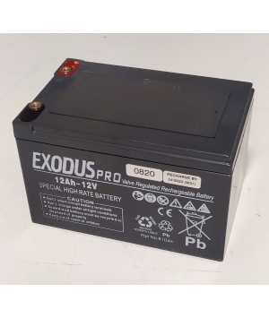 Batterie plomb 12V 12Ah High Rate Exodus Pro spéciale Booster
