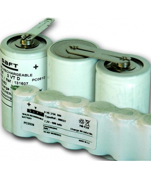 Valutazione di rating SAFT 4.8 v batteria 4 VEC 2200