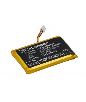 3.7V 1.1Ah LiPo batteria 533-000112 per tastiera Logitech K830