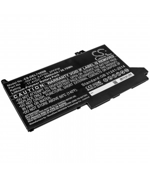 Batterie 11.4V 3.4Ah LiPo 0G74G pour DELL Dell Latitude 12