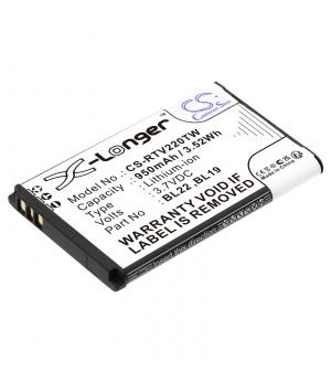 Batterie 3.7V 950mAh Li-ion BL22 pour talkie walkie Retevis RT22