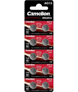 Blister de 10 piles Alc. 1.5V AG13/LR44/357 CAMELION (12051013)