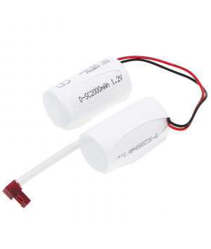 Batería NiCd ELB2P41P2N de 2,4 V y 2 Ah para Lithonia