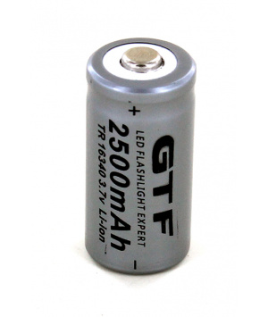 Batterie 3.7V 2.5Ah Li-ion 16340 pour lampe torche, cigarette