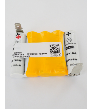 Batterie Ni-Cd 6V 800mAh 5VSTAA-CC Clip BAES Saft (805696)