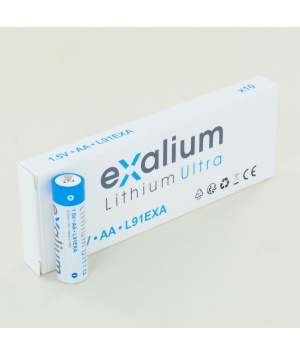 Boite de 10 Piles Lithium 1.5V AA Exalium (L91EXA)