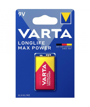 Pile alcaline 9V 6LR61 Longlife Max Power Varta (4722101401)