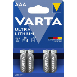 Blister 4 piles lithium AAA Varta (6103301404)