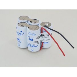 Batterie Ni-Cd 6V 1.6Ah trapèze + fils (800092)