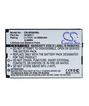 3.7V 0.8Ah Li-ion battery for Sharp 9020C