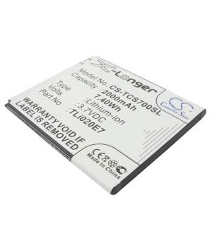 3.7V 2Ah Li-ion battery for TCL J620