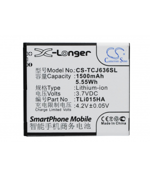 3.7V 1.5Ah Li-ion battery for TCL J636D