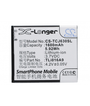 3.7V 1.6Ah Li-ion battery for TCL J600T