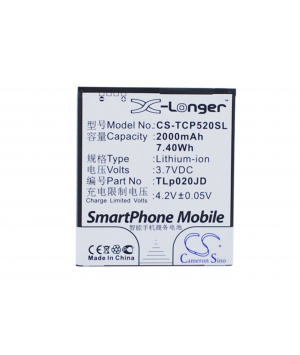3.7V 2Ah Li-ion battery for TCL P5181