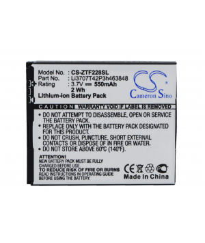 3.7V 0.55Ah Li-ion battery for ZTE A711