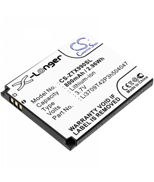 3.7V 0.8Ah Li-ion battery for ZTE CG990