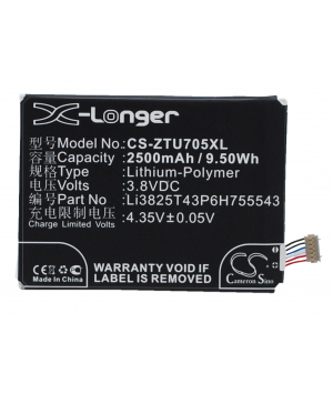 3.8V 2.5Ah LiPo battery for ZTE Grand SII