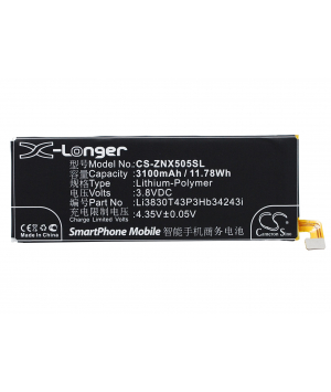 3.8V 3.1Ah LiPo battery for ZTE Nubia Z7 Max