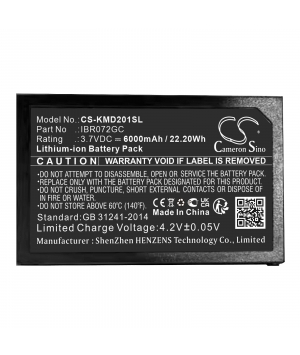 Batteria IBR072GC agli ioni di litio da 3,7 V 6 Ah per campanello video KAMI AD201 Batteria IBR072GC agli ioni di litio da 3,7 V 6 Ah per campanello video KAMI AD201