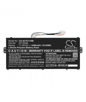 Batería 11.55V 3.45Ah LiPo para Acer CHROMEBOOK SPIN 11 CP311-1H-C3