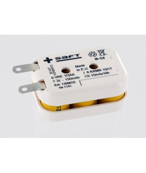 Saft 150mAh 7.2V battery 6 VRE 1/3 AA flange NiCd