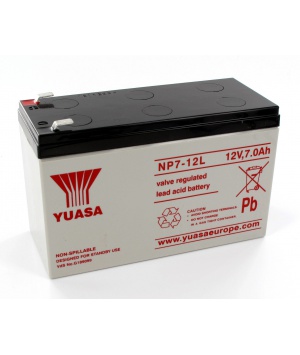 Batteria al piombo Yuasa 12V 7Ah alette grandi NP7 - 12 L