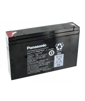 7.2 Ah Panasonic LC-R067R2P 6V batteria al piombo