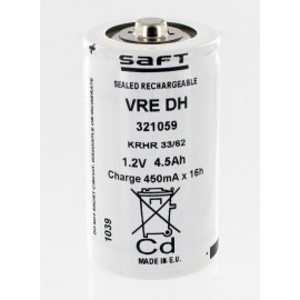 Battery Saft 1.2V 4.5Ah VRE DH NiCd 792197