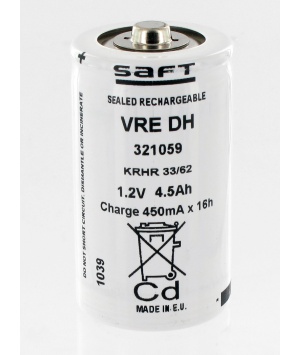 Batteria Saft 1.2V 4.5Ah VRE DH NiCd 792197