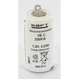 Batterie Saft VEC 1.2V 2.2Ah NiCd avec cosses