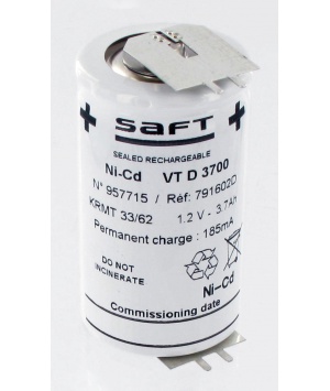 Saft battery 1.2V 3.7Ah VTD Double pins +/-791602