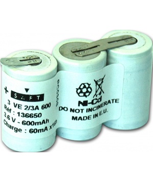 Battery Saft 3.6V 3VE2 / A 3, 600 coast cote Battery Saft 3.6V 3VE2 / A 3, 600 coast cote