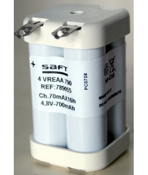 Saft 4.8V 700mAh Akku 4 EVR AA 700 Flansch