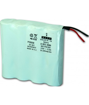 Saft 9,6V 8VEC2200 Batterie seitlich Saft 9,6V 8VEC2200 Batterie seitlich