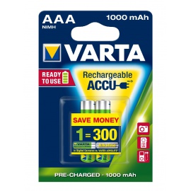 Confezione 2 AAA ricaricabile 1000mAh Varta Professional