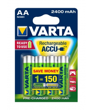 Pack 4 batteries AA 2400mAh NiMh VARTA Pack 4 batteries AA 2400mAh NiMh VARTA
